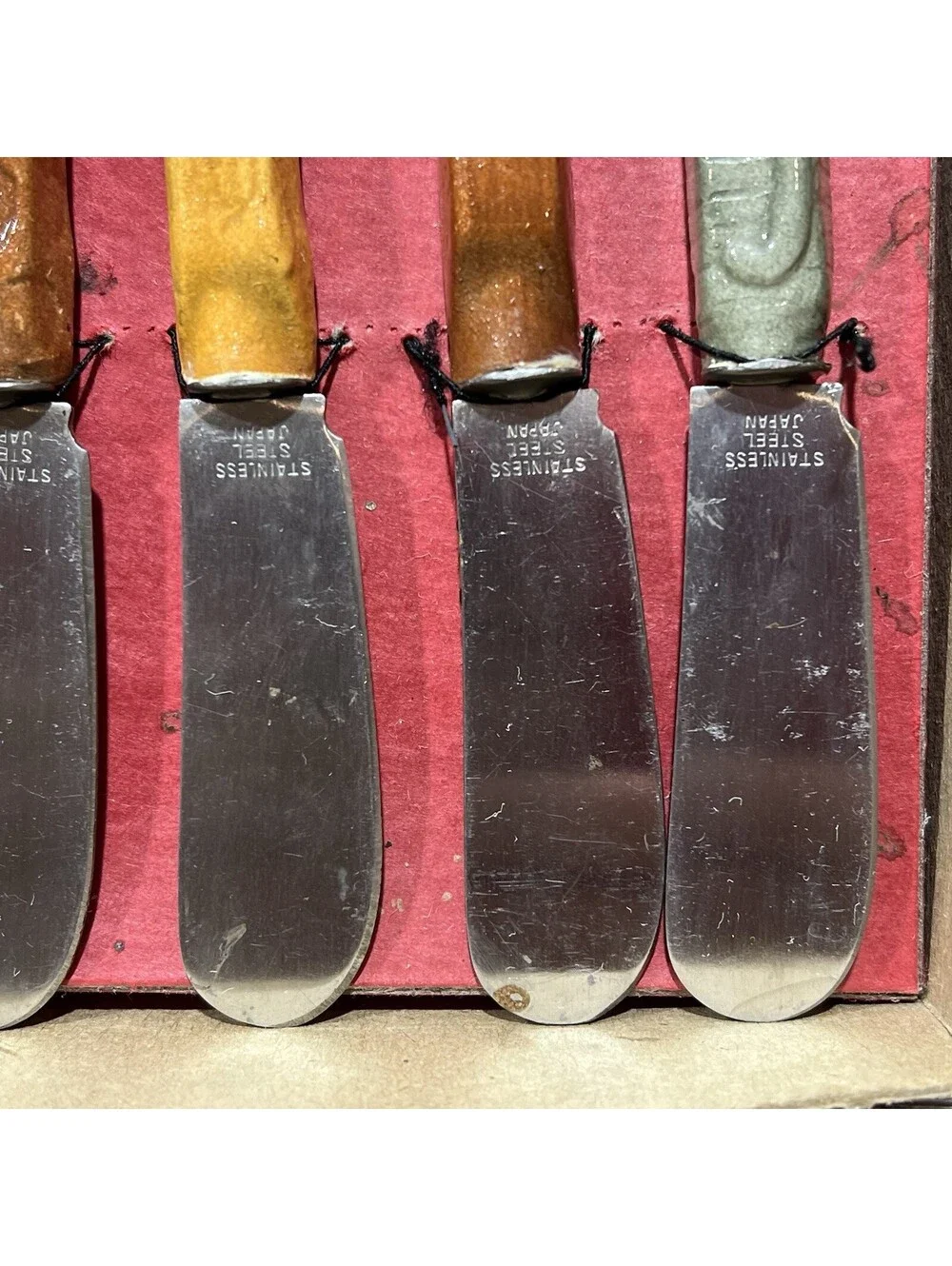 Vintage Boston Warehouse Butter Spreader Cheese Knife 6 Pc. Set Zoo Animals